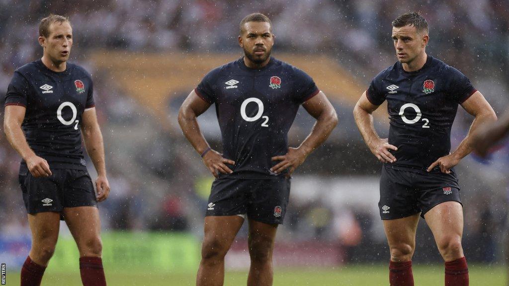 England players dejected after losing to Fiji