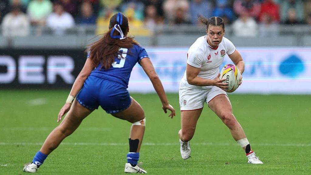 Helena Rowland steps against Samoa