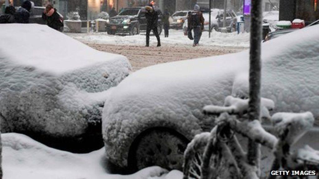 Snow covers many parts of north east USA