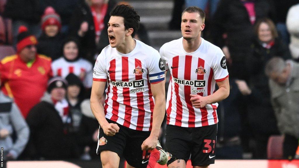 Luke O'Nien celebrates his second goal of the season