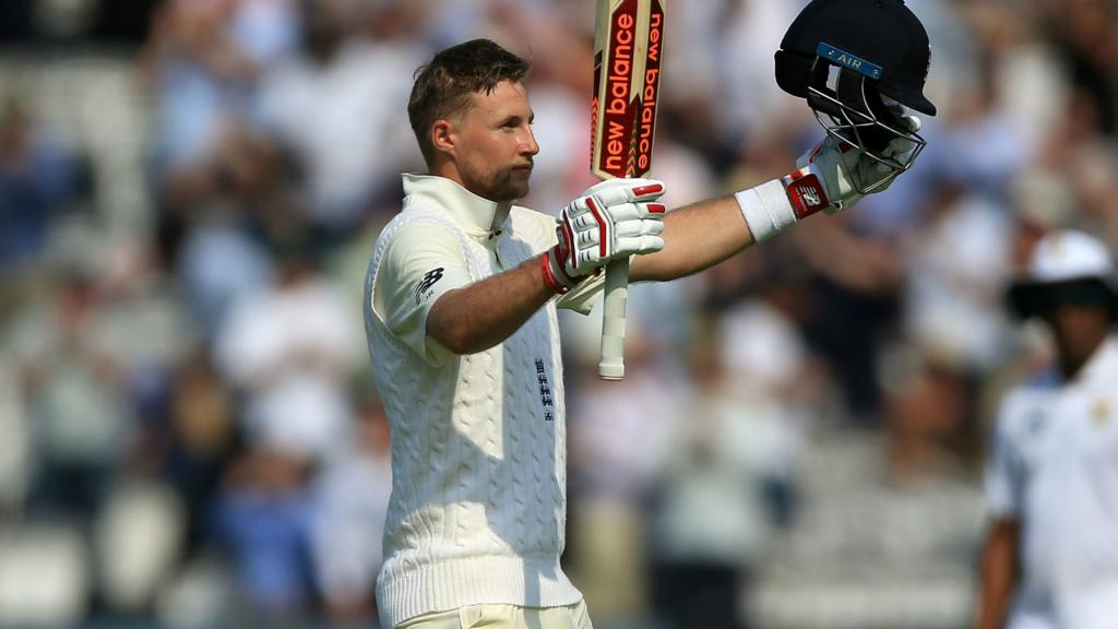 England's Joe Root reaches his century