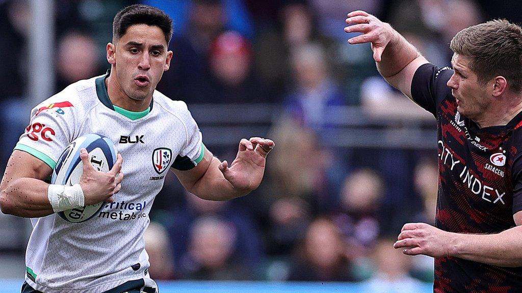 Lucio Cinti (left) in action for London Irish