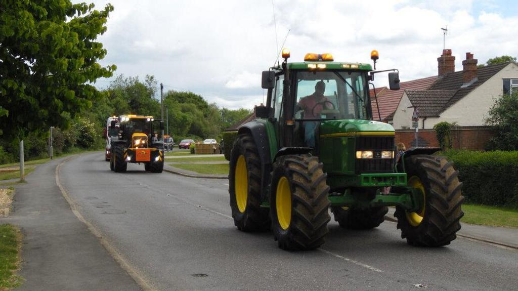 Tractors in Glinton, Cambridgeshire 