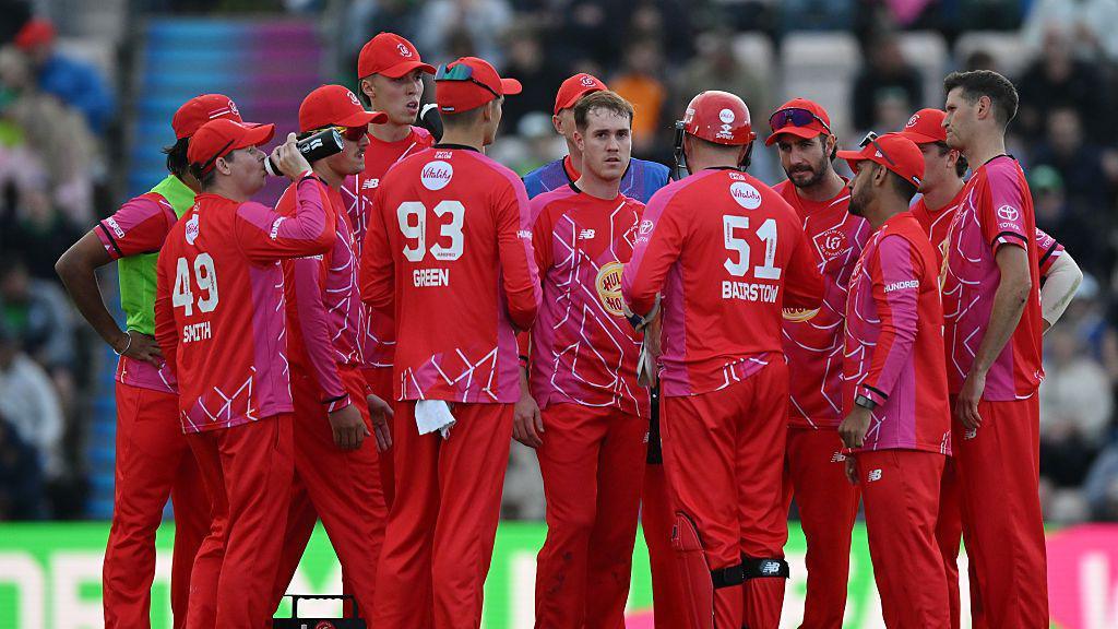 Welsh cricketer Ben Kellaway with his Welsh Fire teammates during last year's edition of the Hundred.