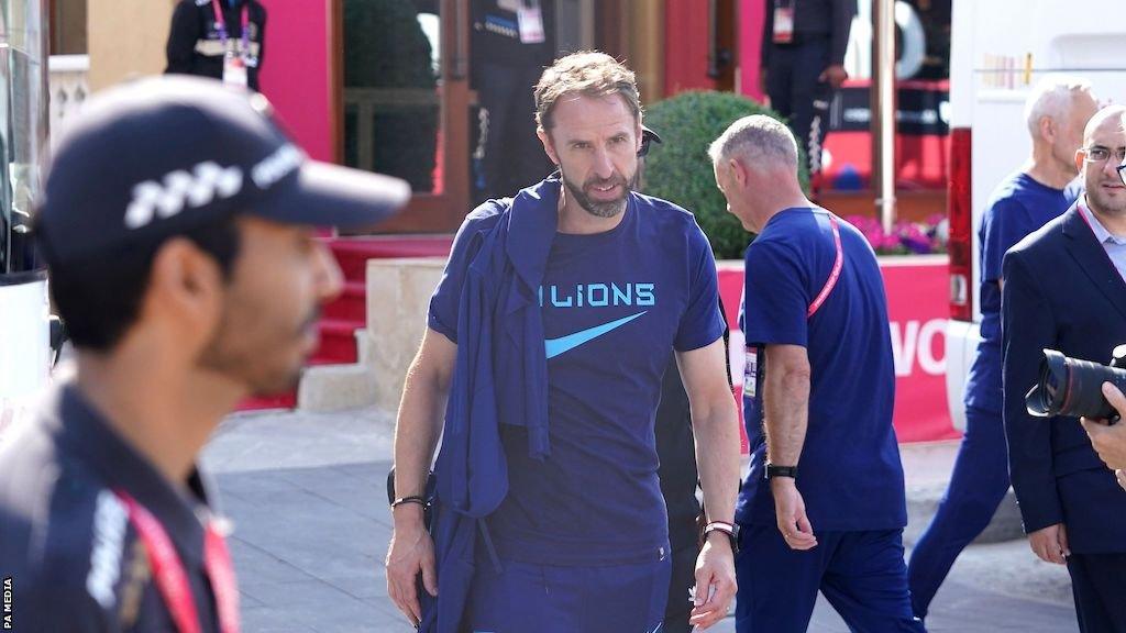 Gareth Southgate leaves the hotel