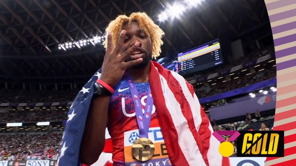 USA's Lyles storms to world 200m gold as GB's Hughes finishes fifth