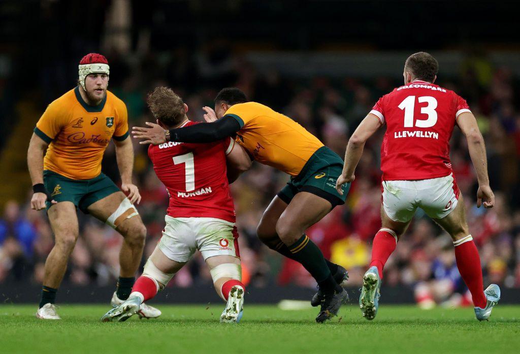 Australia's Samu Kerevi has been suspended for this challenge on Wales' Jac Morgan