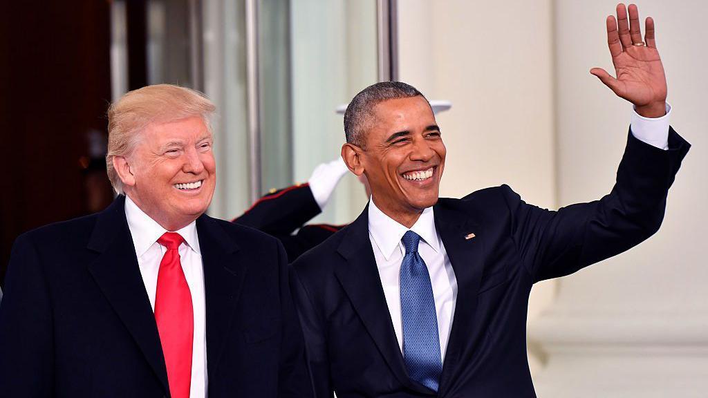 Trump and Obama during Trump's first Inauguration in 2017