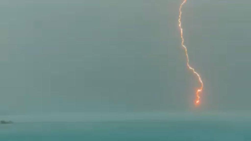 The lightning bolt which hit Mr and Mrs Beech's boat