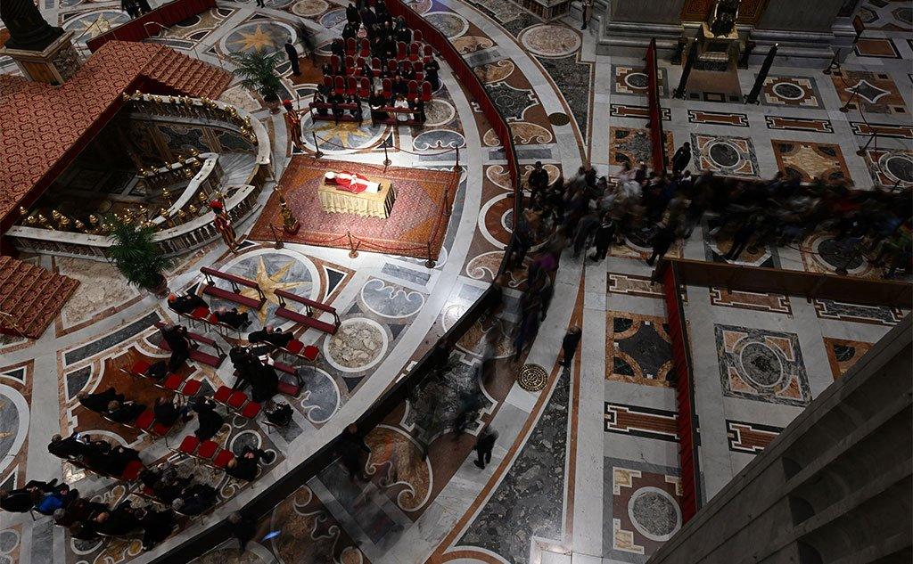 The body of former Pope Benedict XVI lies in state ahead of his funeral