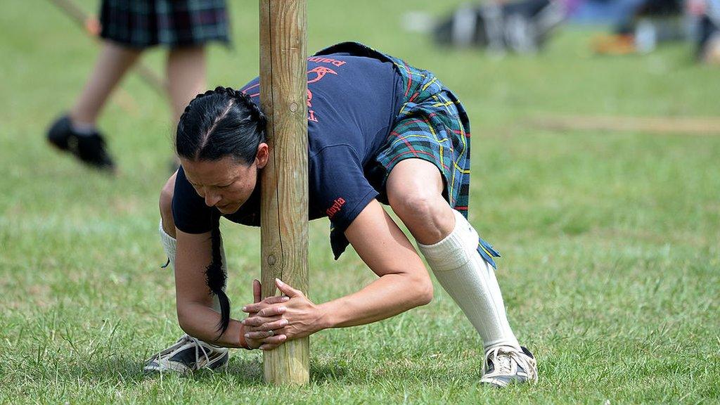 Female Highland Games athlete