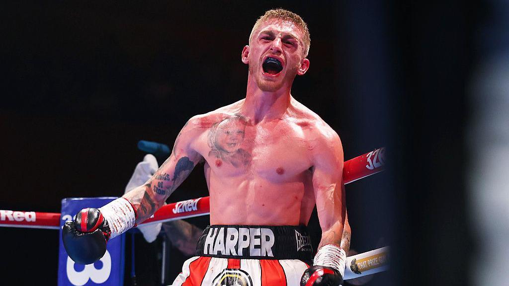 Ryan Garner celebrates after stopping Reece Bellotti at the Bournemouth International Centre