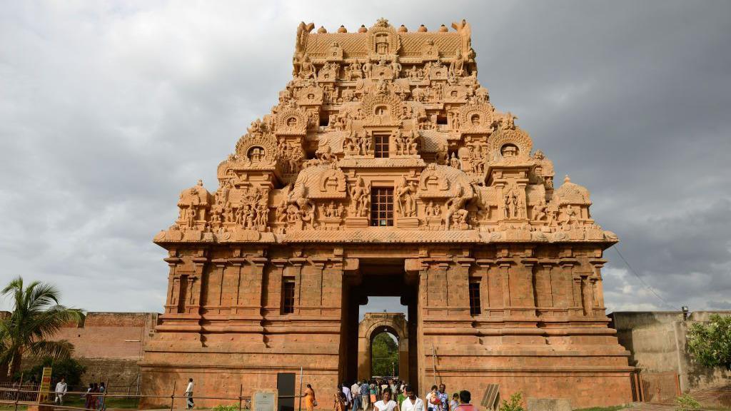 The Brihadishvara Temple in Thanjavur. The Brihadishwara Temple was built during the 11th century AD by king Rajaraja Chola I of the Chola Empire. The temple is classified as a World Heritage Site by Unesco on July 12, 2016 in Tamil Nadu, India.