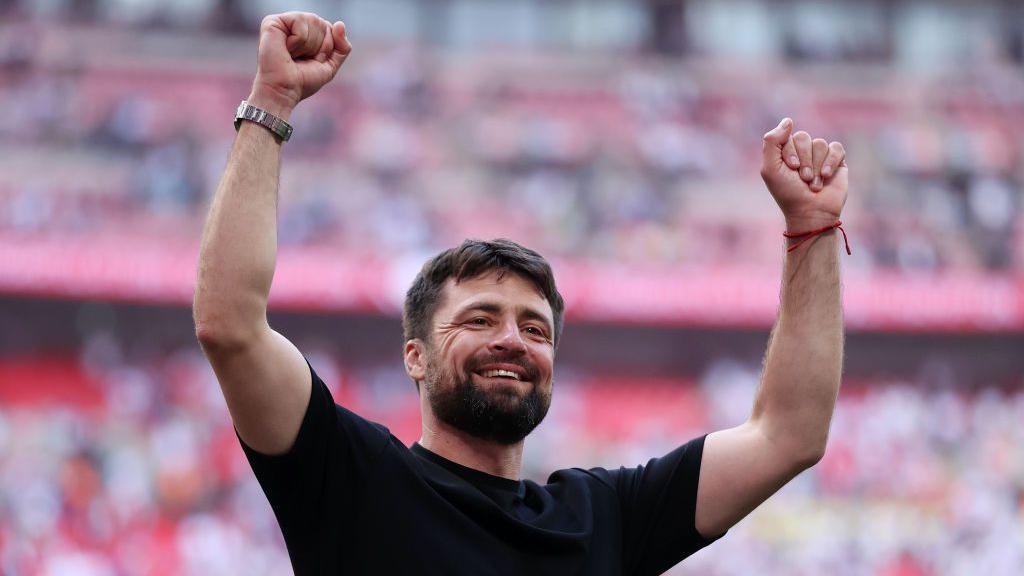 Russell Martin, Manager of Southampton, celebrates victory