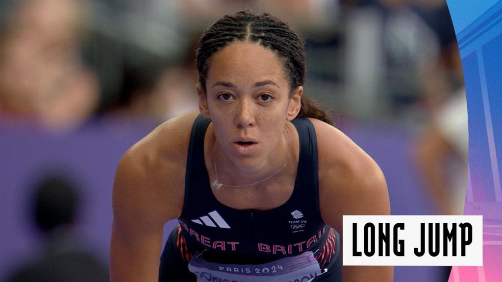 Katarina JohnsonThompson long jump in Paris Olympics heptathlon video