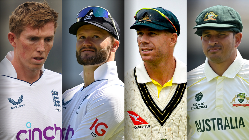 Zak Crawley (left), Ben Duckett (second left), David Warner (second right) and Usman Khawaja (right)