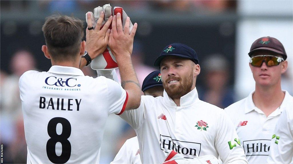 Lancashire celebrate a wicket