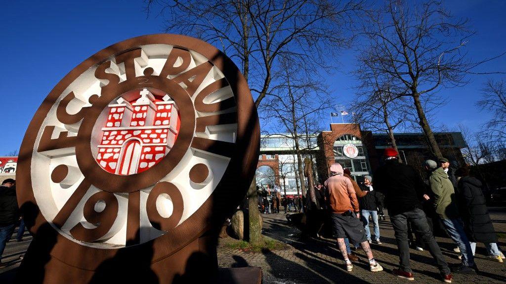 The exterior of  FC St. Pauli 1910 stadium