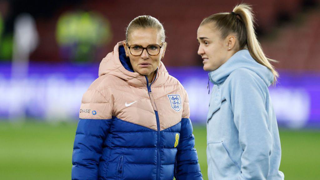 Georgia Stanway and Sarina Wiegman