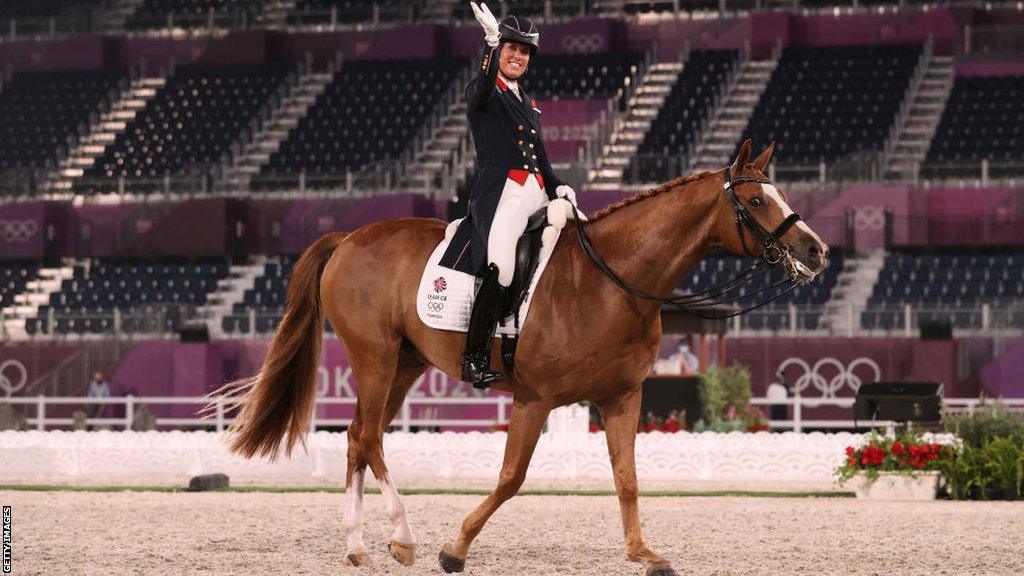 Charlotte Dujardin rides her horse