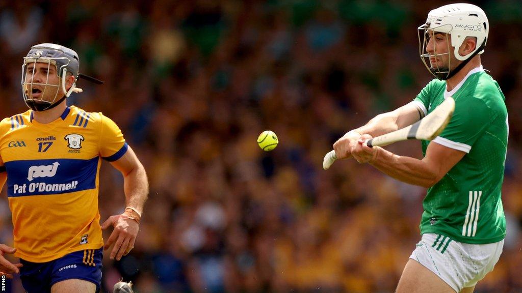 Aaron Gillane fires in Limerick's second-half goal