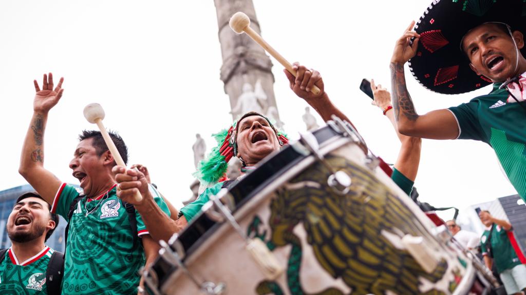 Mexico fans react in Mexico City