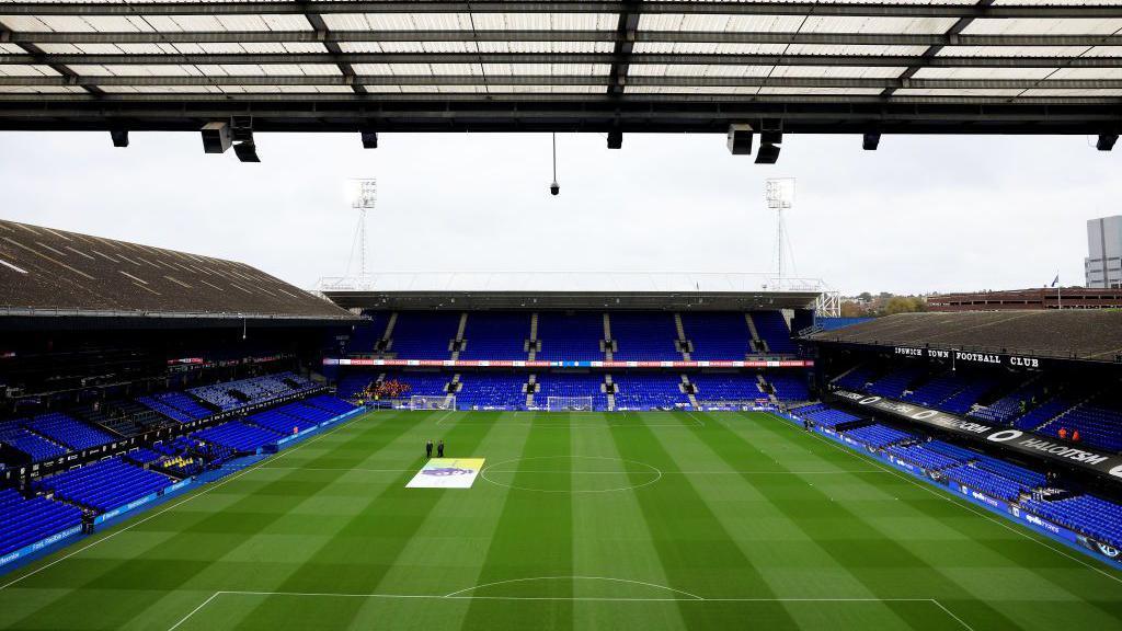 General view inside the stadium prior to the Premier League match between Ipswich Town FC and Leicester City FC at Portman Road on November 02, 2024