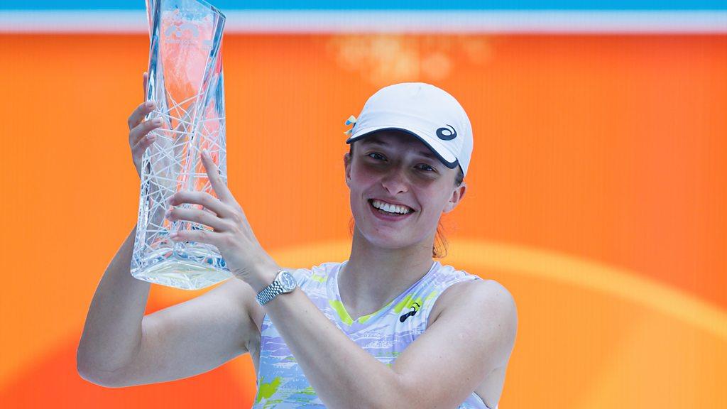 Iga Swiatek on becoming world number one tennis player - BBC Sport