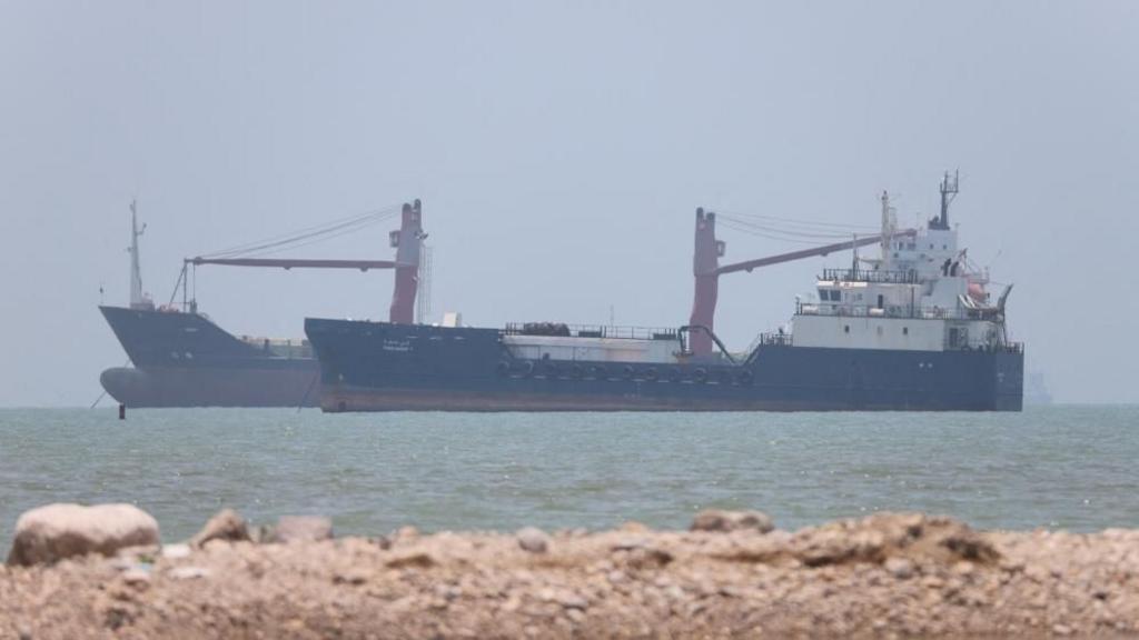 A large ship in the Strait of Hormuz.