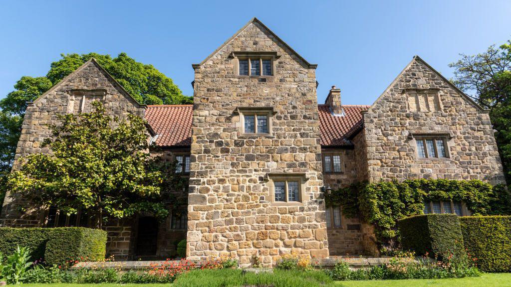 The Washington Old Hall manor house, the ancestral home of the first US President George Washington, in Washington, UK