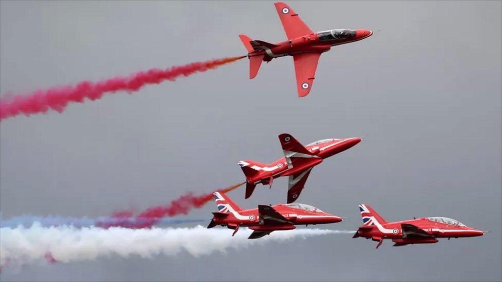 Displays at the seafront included the Battle of Britain Memorial Flight and the Red Arrows.