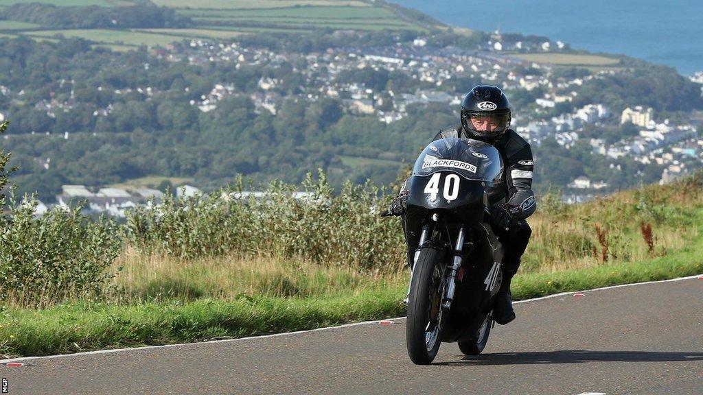 Ian Bainbridge on a motorcycle