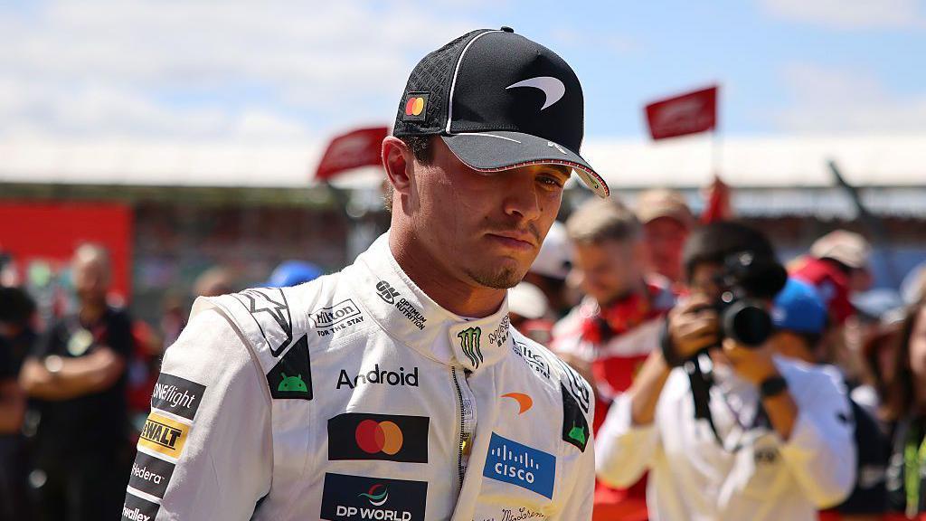 Lando Norris looking a little downcast at Silverstone