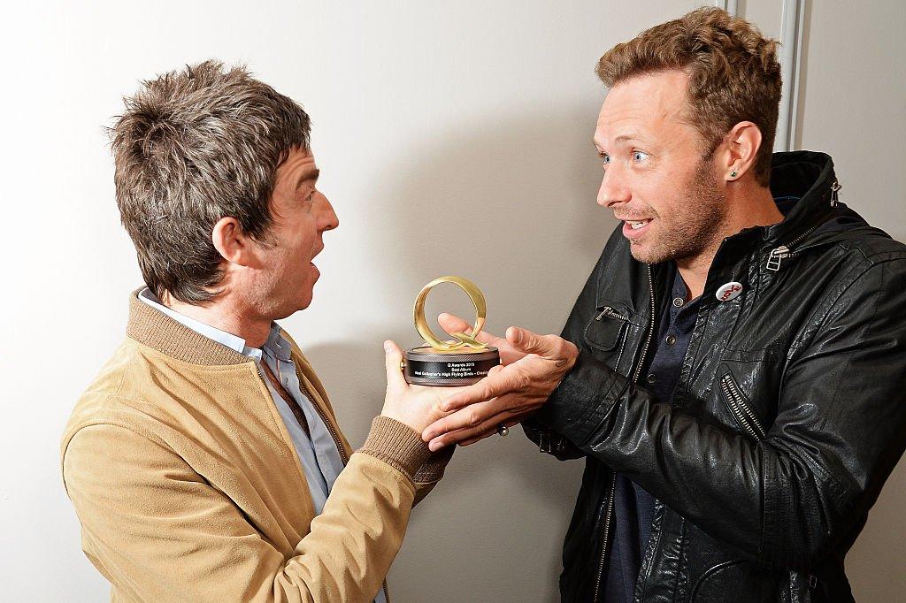 Noel Gallagher and Chris Martin at the Q Awards 2017