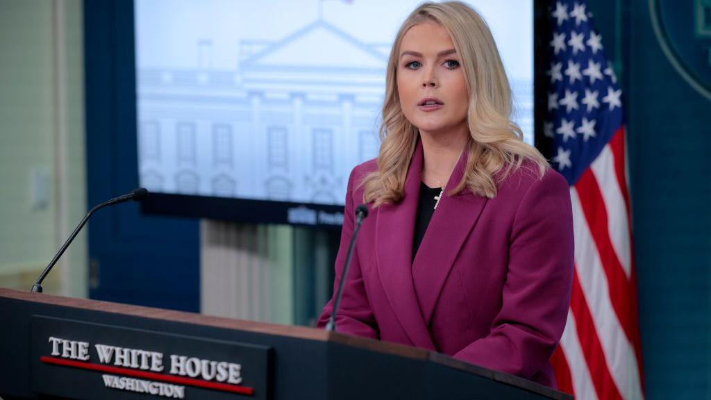 White House press secretary Karoline Leavitt gives her first news briefing.