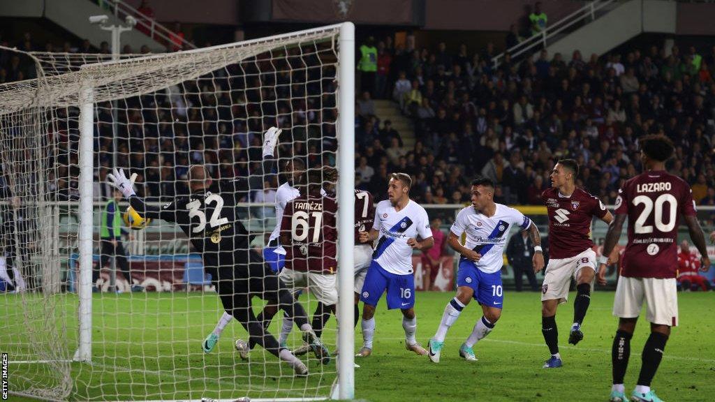 Lautaro Martinez scores for Inter Milan against Torino in Serie A