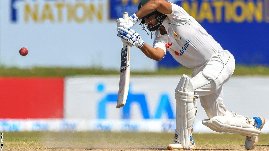 Abdullah Shafique playing a cover drive