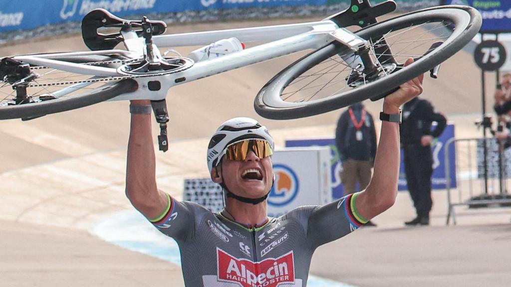Van der Poel wins third Paris-Roubaix in a row