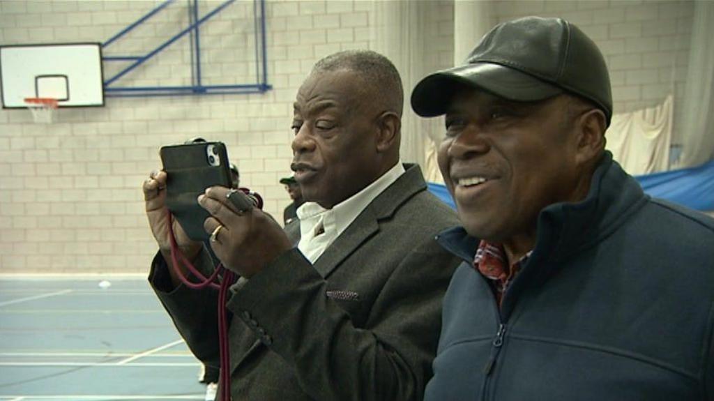 Denzil McCarthy and Morris Lowers visit the ACE programme in Handsworth. 