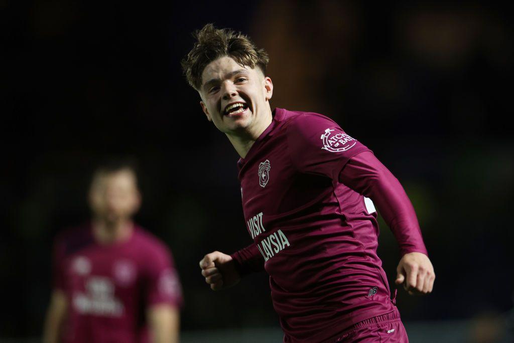 Cardiff's Cian Ashford celebrates