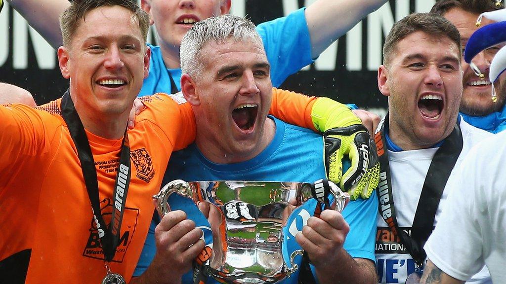 Tranmere Rovers celebrate promotion to League Two