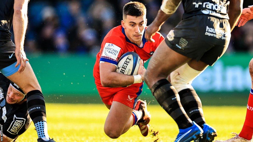 Bath's Cameron Redpath in action against Racing 92