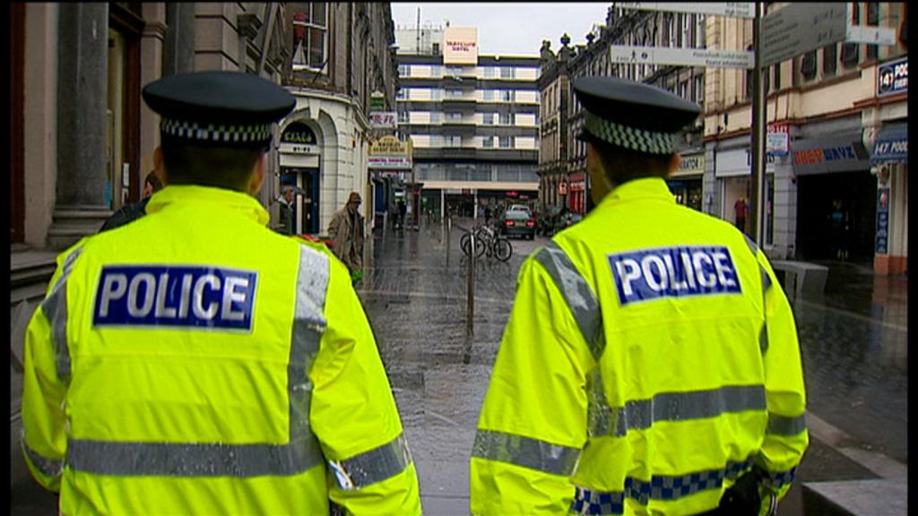 Police officers on a Scottish street