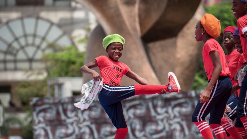 A child dancing in Lagos, Nigeria