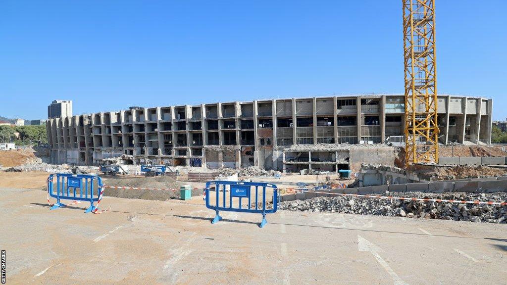 The Nou Camp under construction