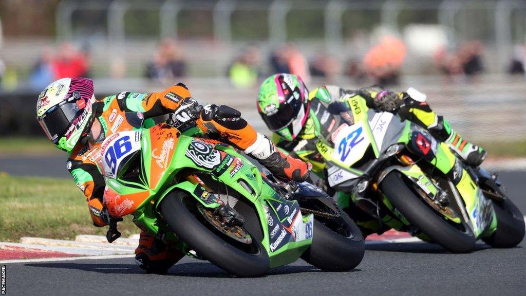 Tom Booth-Amos was closely followed by Eunan McGlinchey in the Supersport race