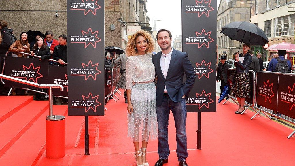 Tianna Chanel Flynn and Martin Compston attends the screening of "Tommy's Honour" and opening gala of the Edinburgh International Film Festival