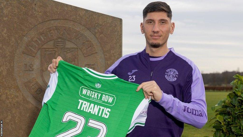 Nectarios Triantis will stay with Hibernian for the remainder of the season