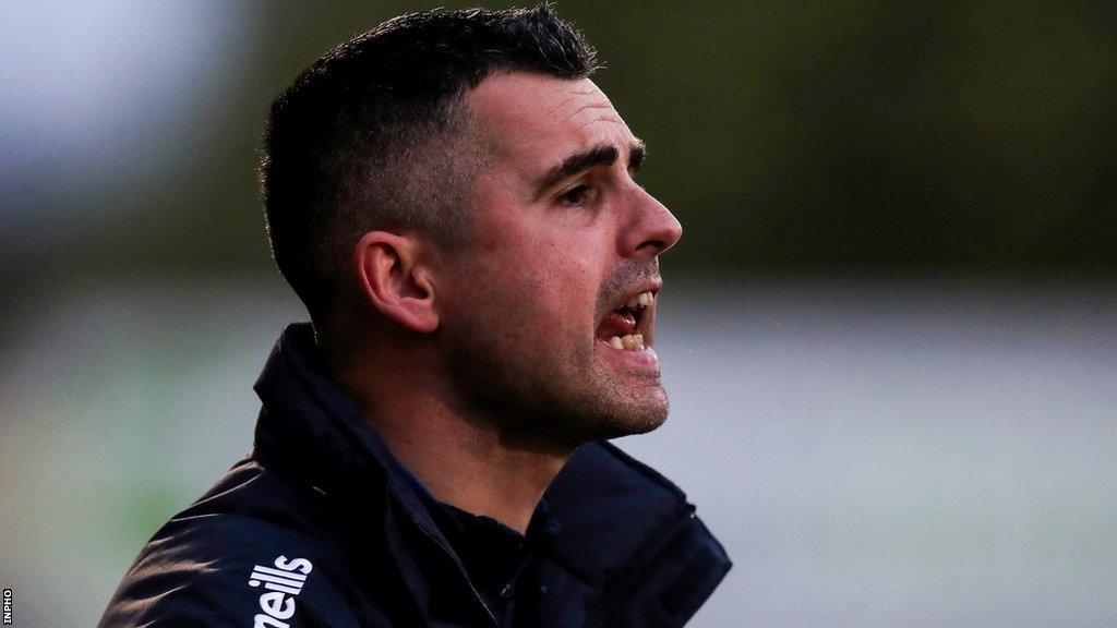 Raymond Galligan shouts instructions to Cavan players during last month's comprehensive Division Two League defeat by Armagh