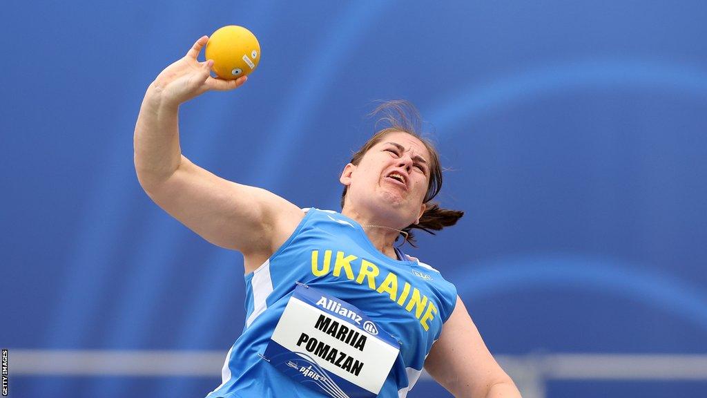 Ukraine shot putter Mariia Pomazan